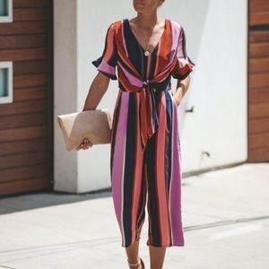 Nwt vici into the dawn pocketed tie jumpsuit small